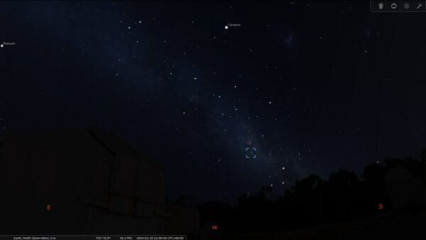 Wishing Well Cluster on the 15/01/24 at 09:00pm. Image Credit: Stellarium