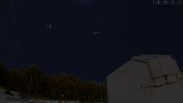 The Pegasus Cluster on the 15/09/24 at 09:00pm. Image Credit: Stellarium