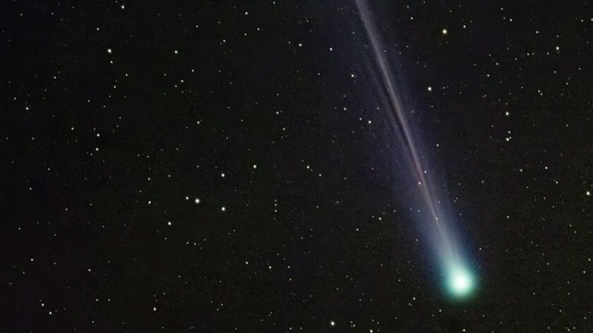 Comet R3 Pan-STARRS from April 12th. Image Credit: Eliot Herman.