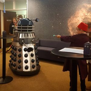 Doctor Who taking on a Dalek. Image Credit: Julie Matthews