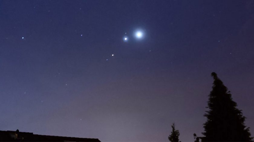 Jupiter, Venus and Mars conjunction banner