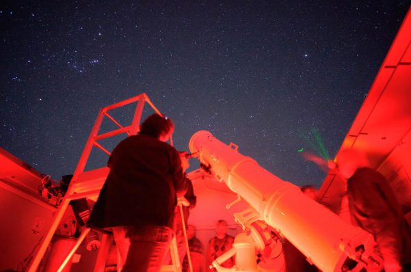 A person looking through the Calver Telescope. Image Credit: Roger Groom