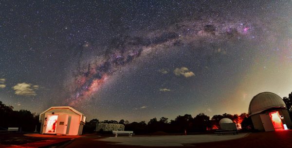The Perth Observatory’s telescope area at night. Image Credit: Andrew Lockwood