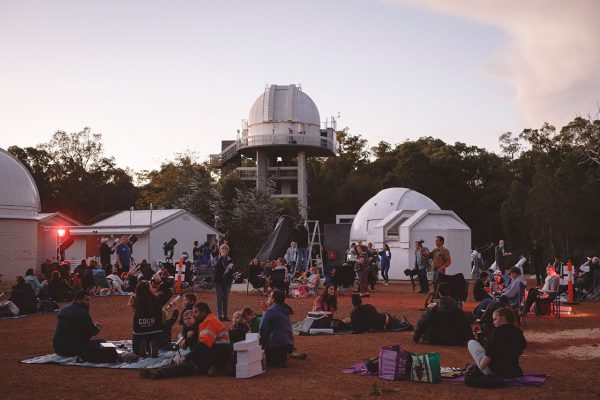 People attending the ABC Stargazing Live record attempt up at the telescope viewing area. Image Credit: Zal Kanga-Parabia