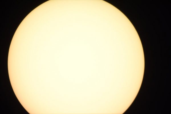 The Sun through the CPC 1100 telescope. Image Credit: Matt Woods